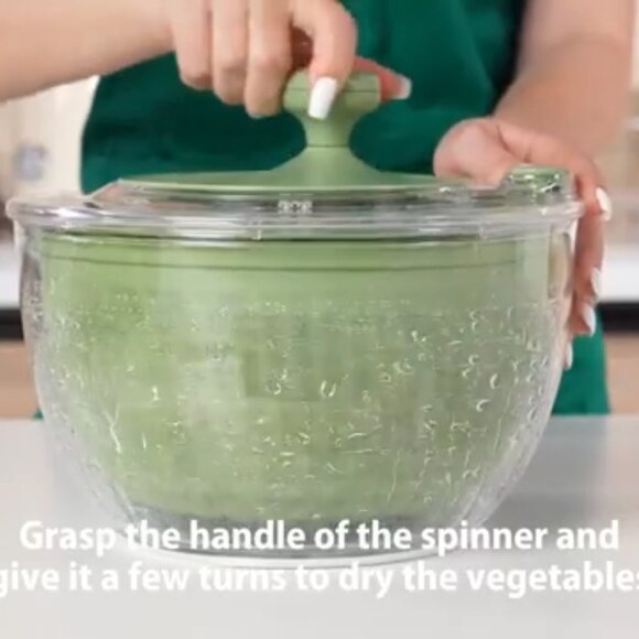 SUSTEAS Salad Spinner Large – 4.25Qt, Vegetable & Fruit Wash Bowl with 5-Blade - Picture 9 of 9